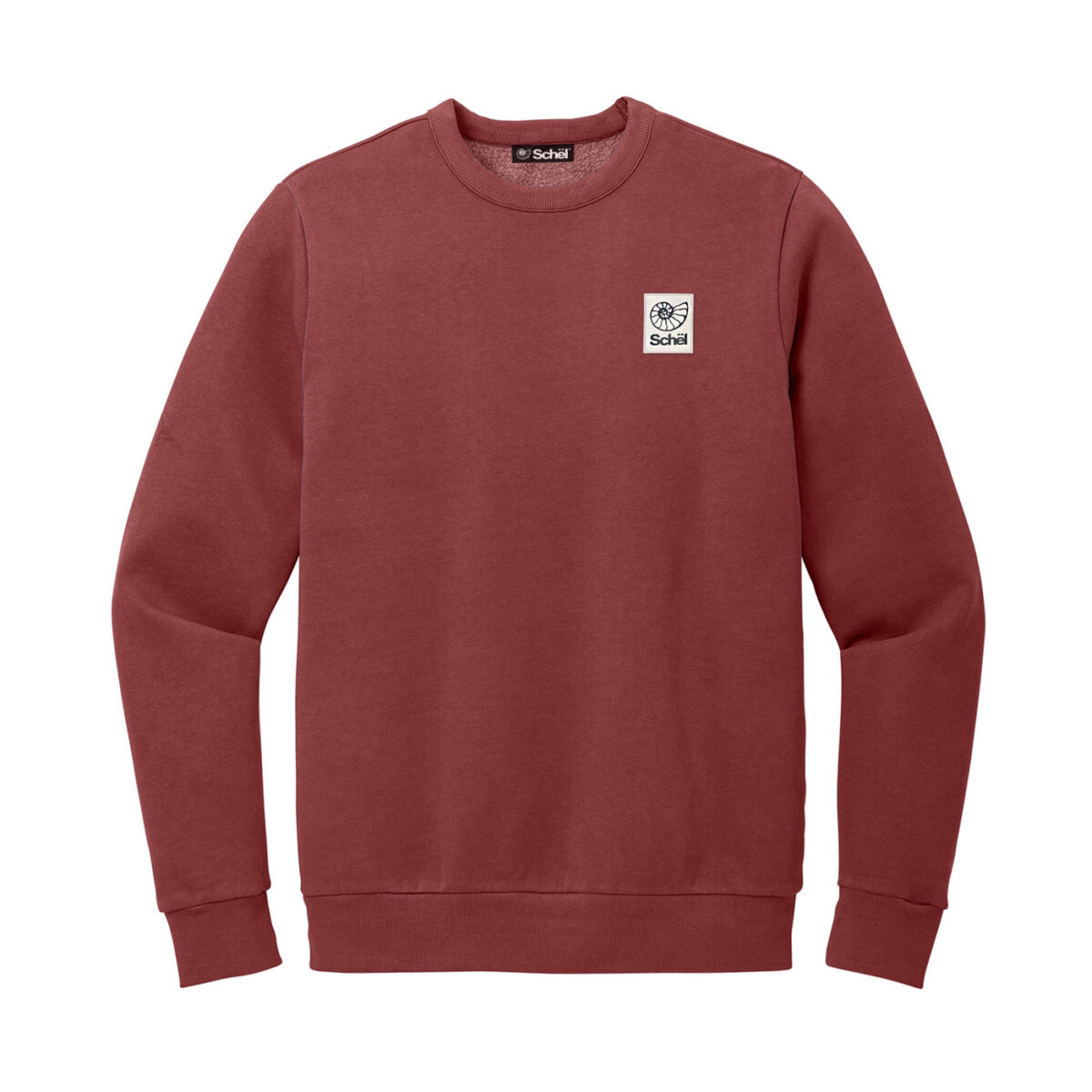 Schël Basecamp Washed Crewneck in Garnet Red