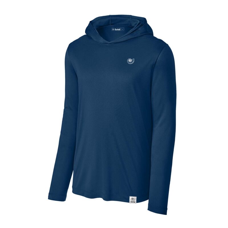 UV Pro long sleeve hoodie with SölShield UV protection technology in navy blue