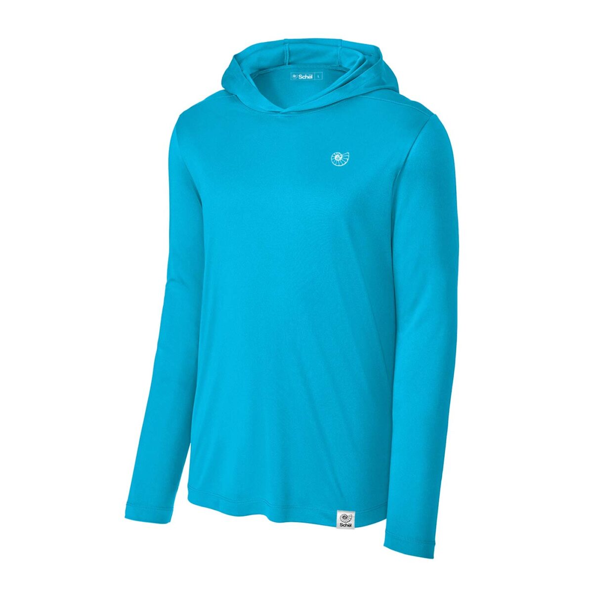 UV Pro long sleeve hoodie with SölShield UV protection technology in sapphire blue